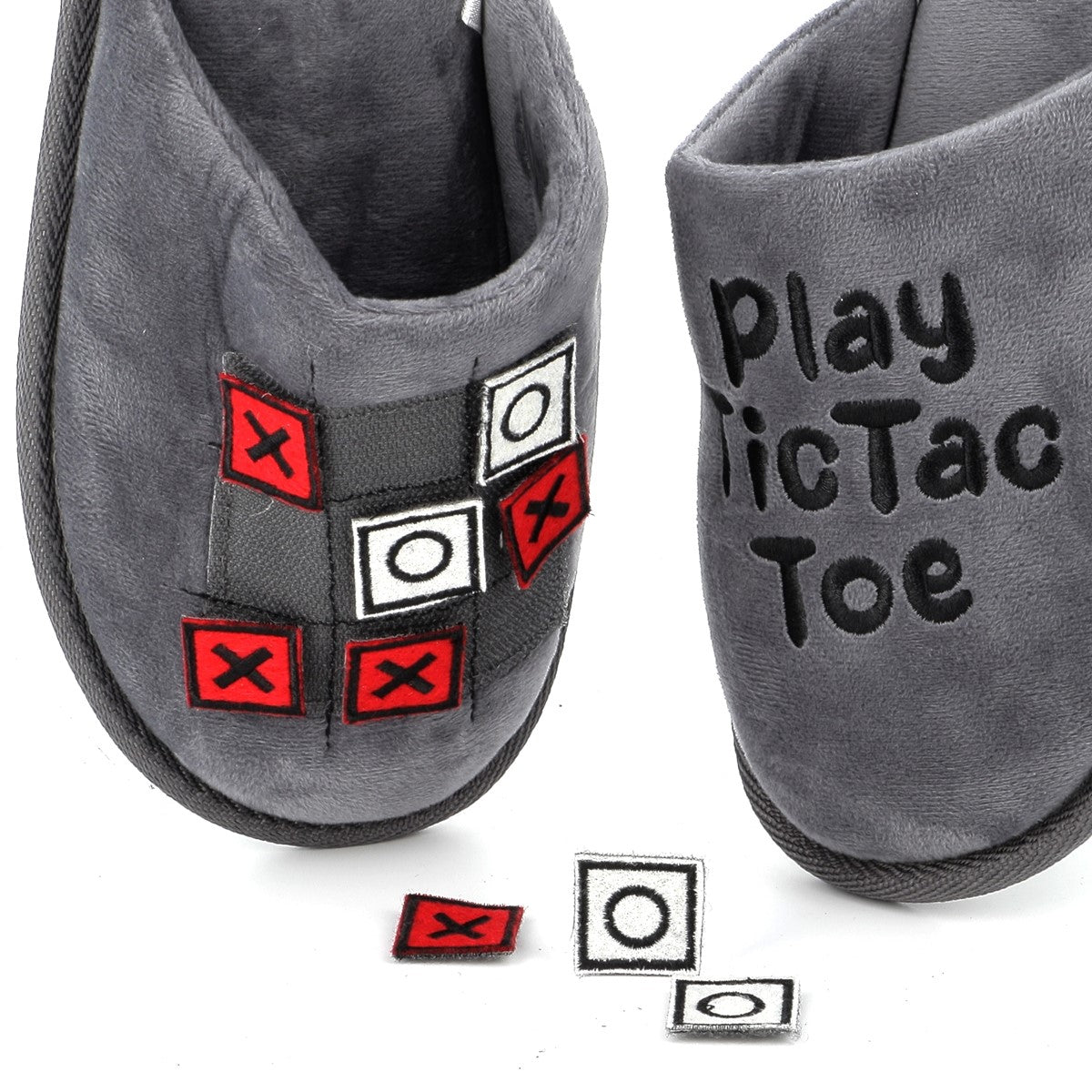 Parex Ανδρικές Παντόφλες Σπιτιού Tic Tac Toe Γκρι