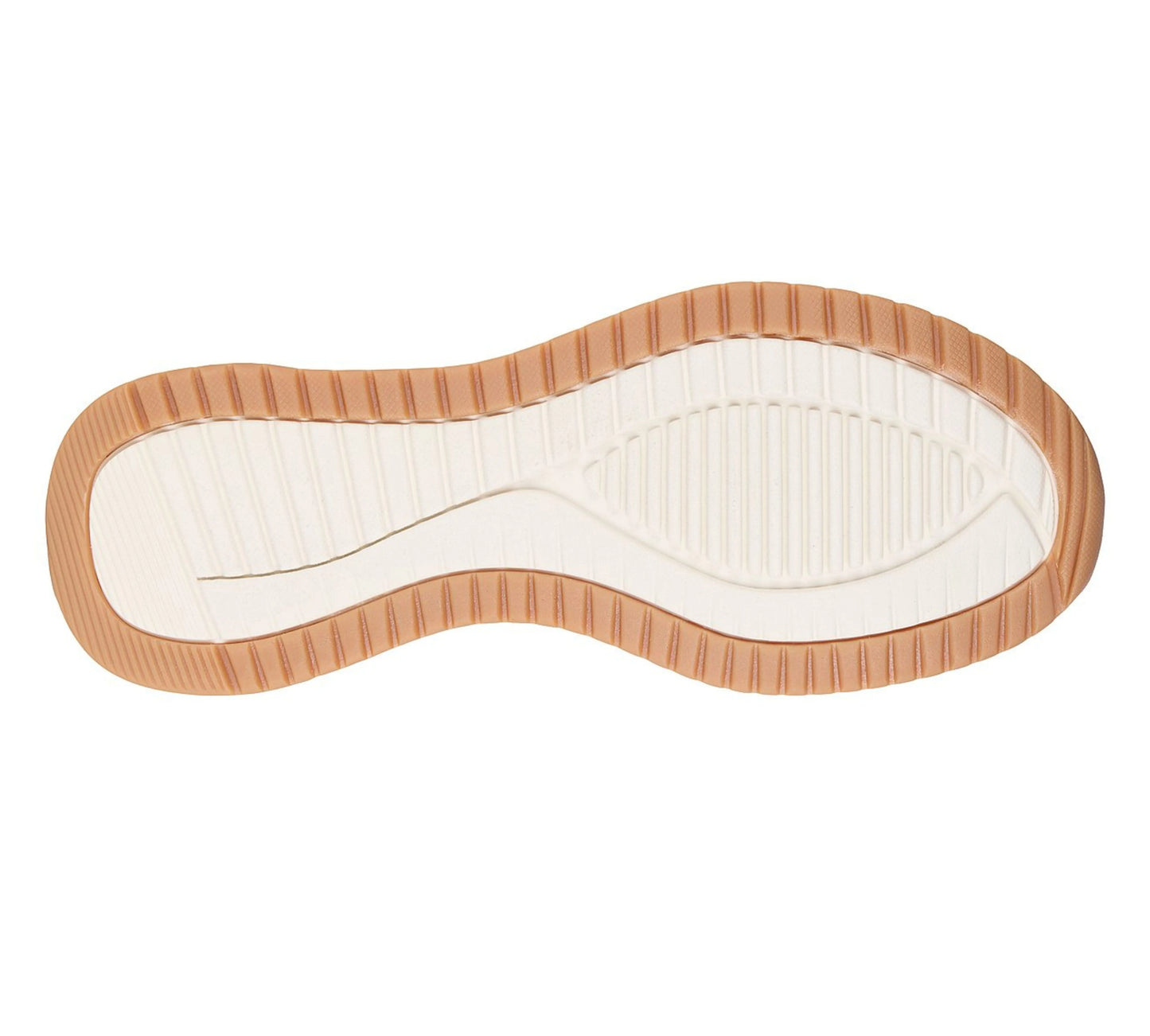 Skechers BOBS Squad 4 Key Look λευκά sneakers, κάτω όψη σόλας σε μπεζ χρώμα