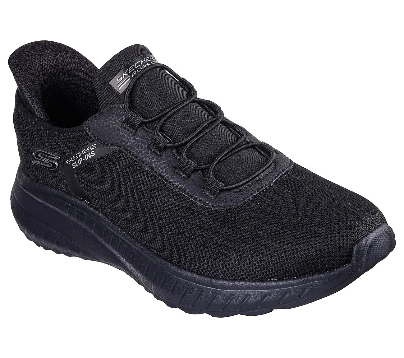 Skechers BOBS Squad Chaos Tough Talk μαύρα sneakers, πλάγια λοξή όψη