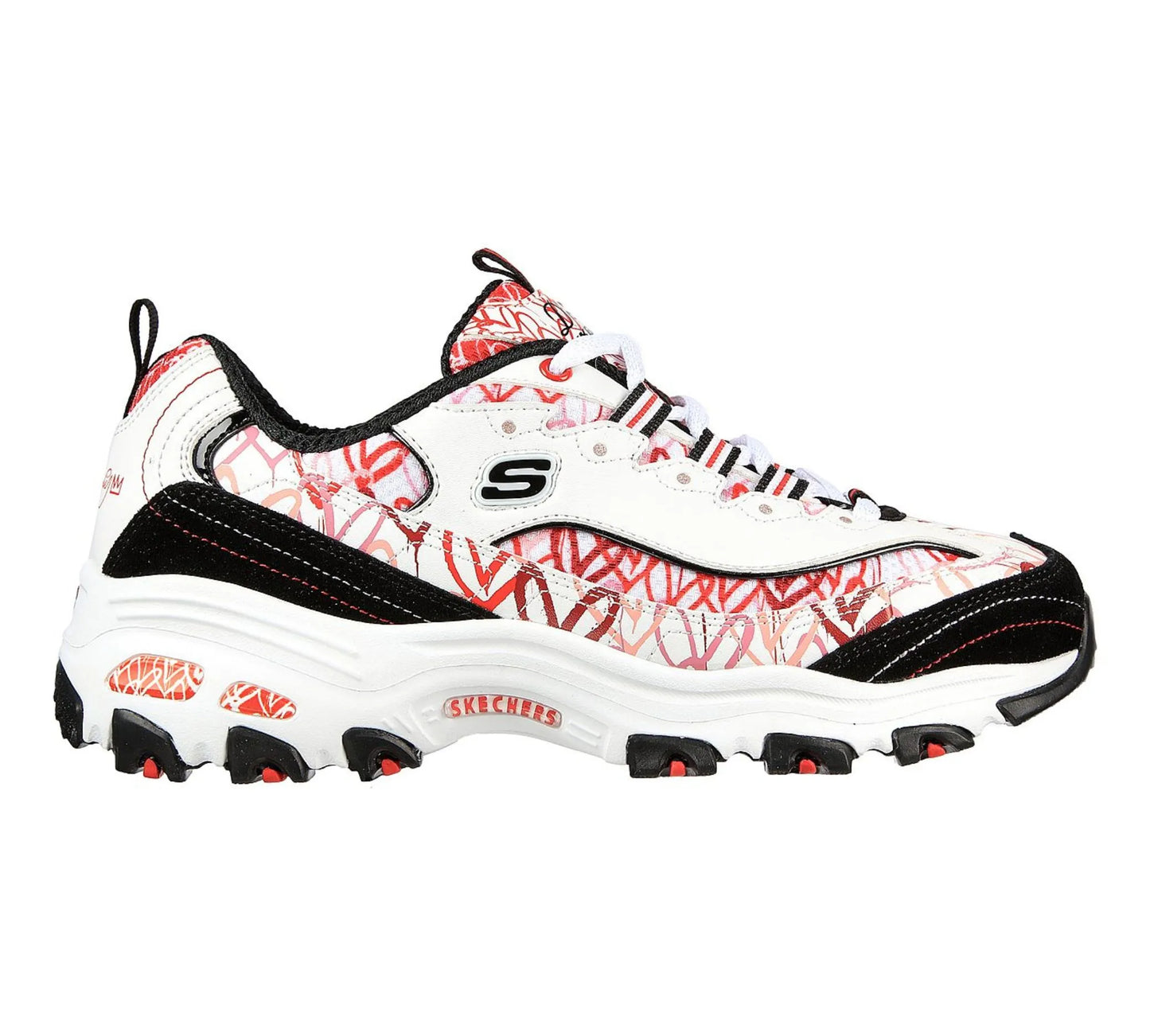Skechers D’Lites Cupid Charm λευκά chunky sneakers, πλάγια όψη