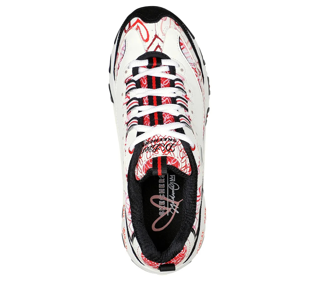 Skechers D’Lites Cupid Charm λευκά sneakers, όψη από πάνω