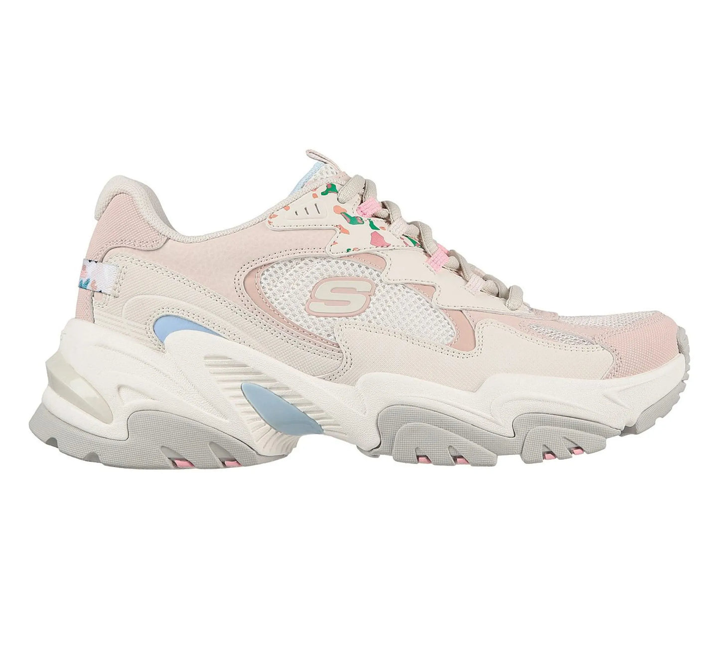 Skechers Stamina V2 Art Walk λευκά chunky sneakers, πλάγια όψη