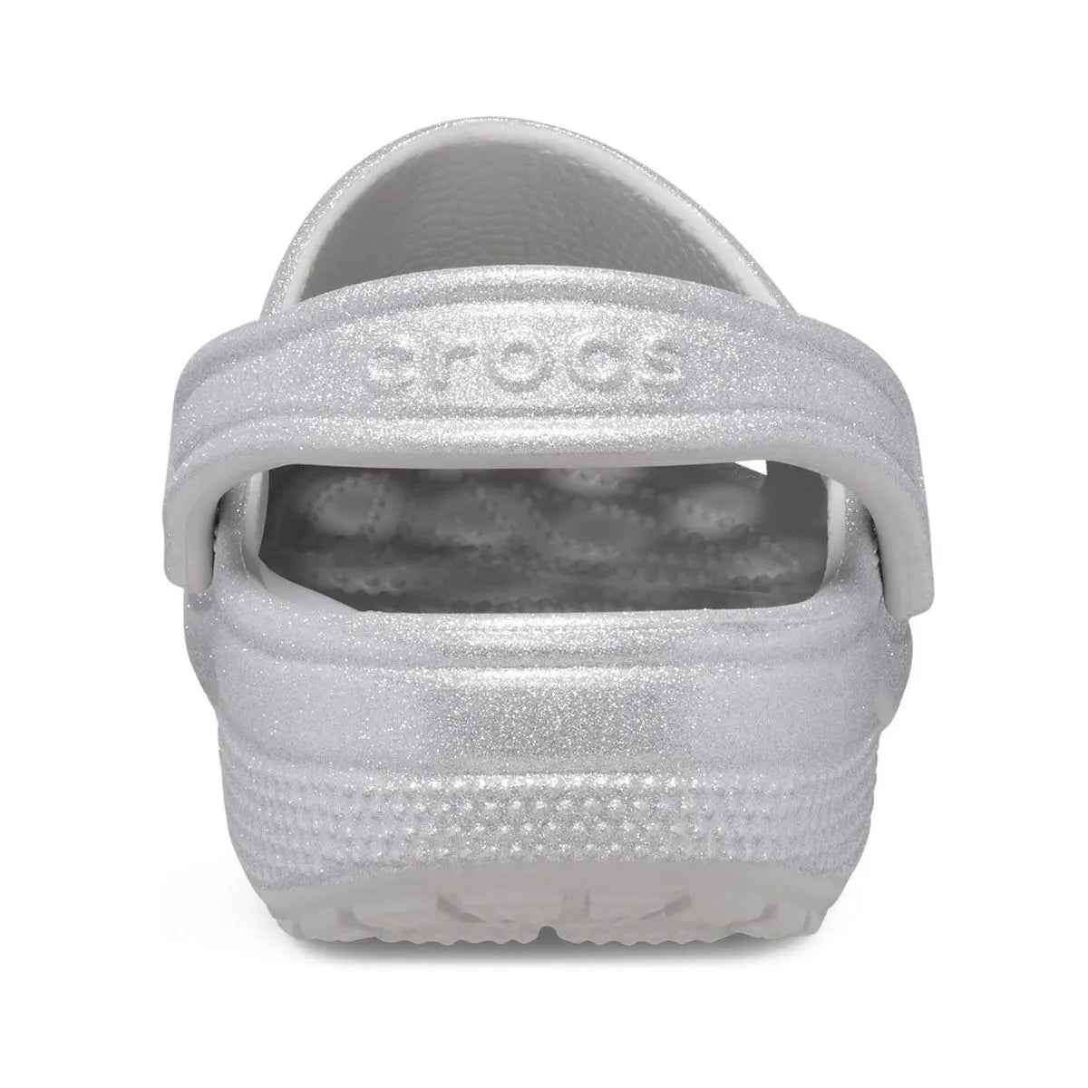 Crocs Classic Glitter Clog Γυναικείο Ανατομικό Σαμπό Ασημένιο 0IC
