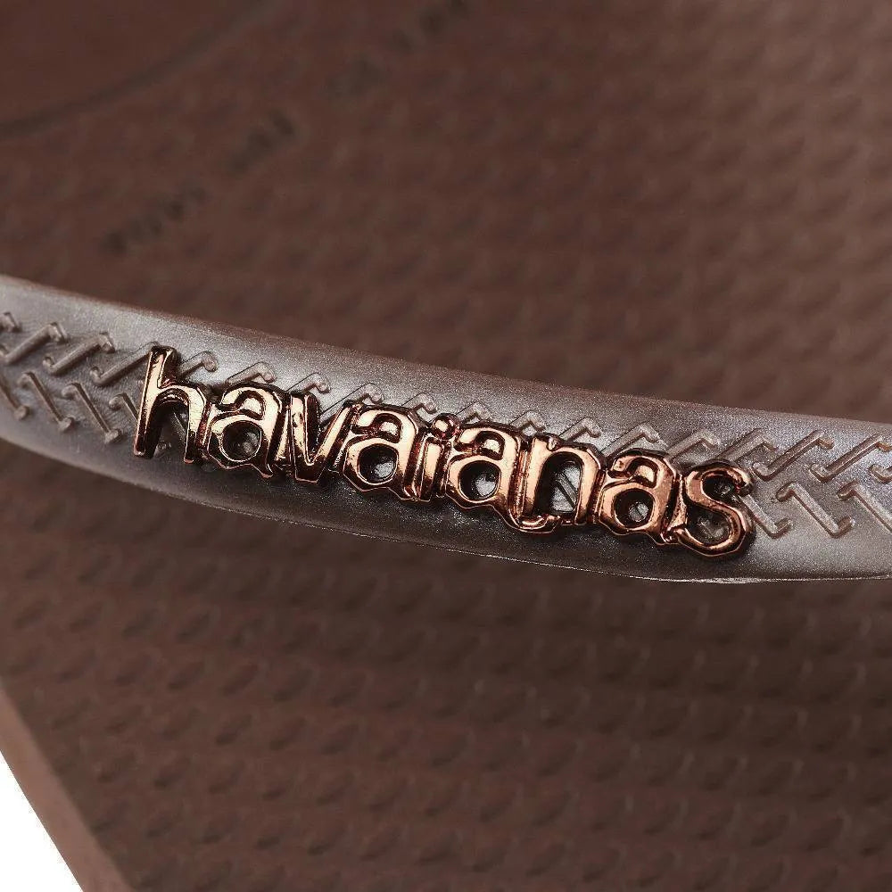 Hawaianas Slim Logo Metallic Γυναικεία Σαγιονάρα 4119875-0727 Cafe