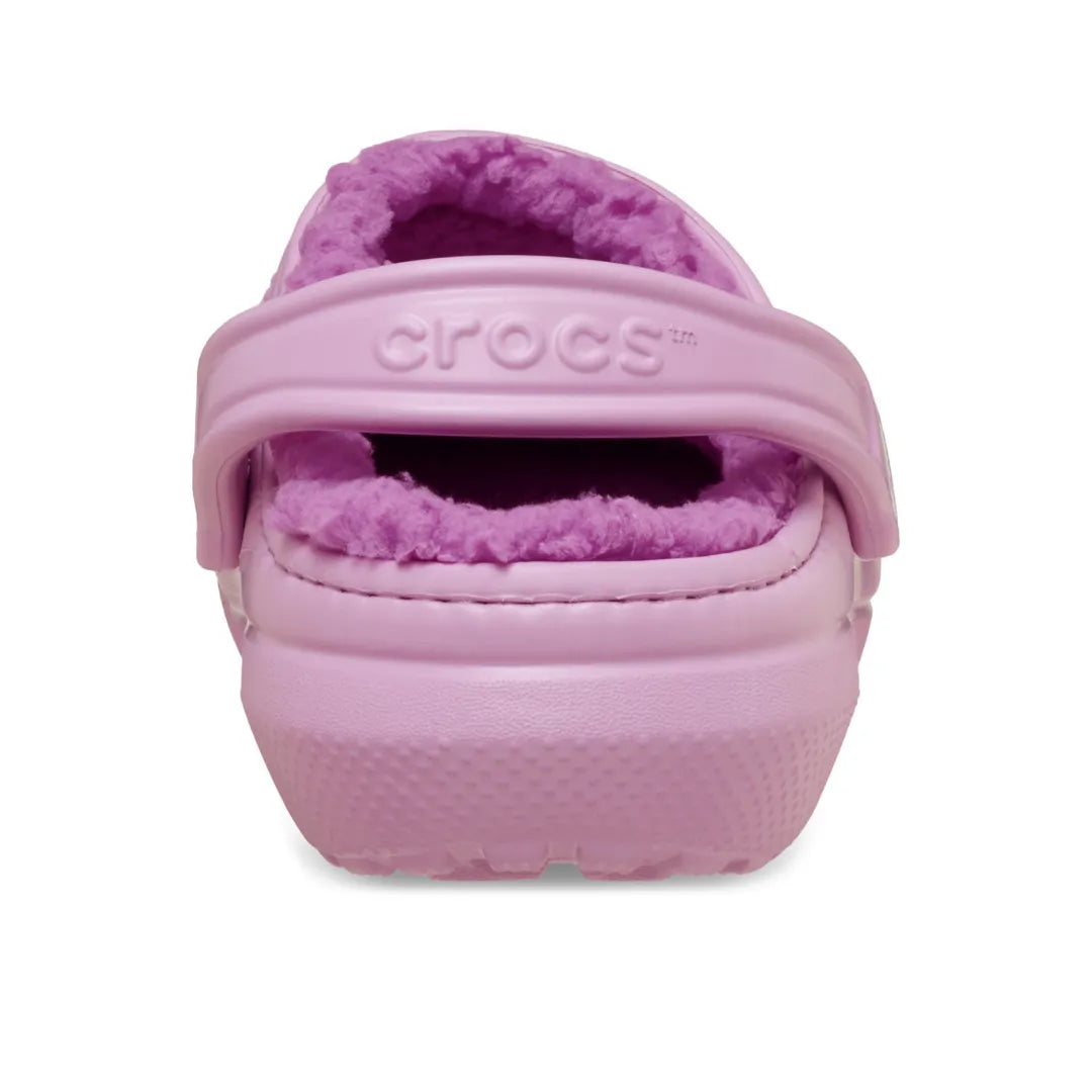 Crocs Classic Lined Clog με ρυθμιζόμενο λουράκι φτέρνας, πίσω προβολή σε μωβ χρώμα