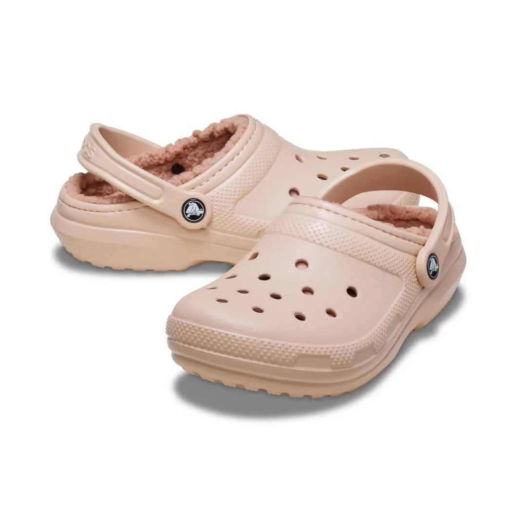 Crocs Classic Lined Clog με 3/4 λήψη και fleece εσωτερικό σε χρώμα pink caramel