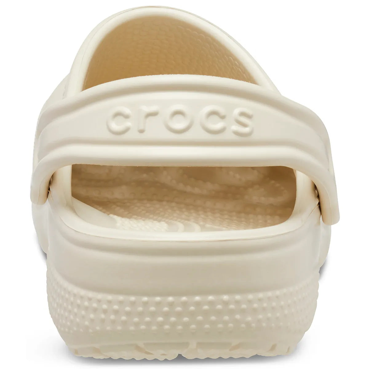 crocs classic clog t πίσω όψη ζευγάρι, μπεζ χρώμα