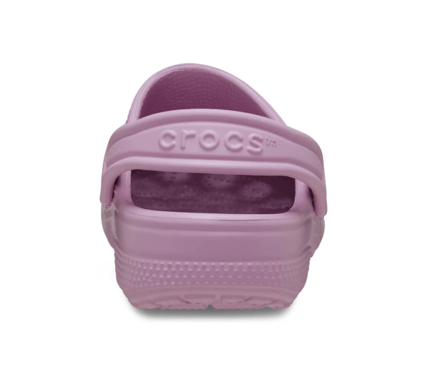 Πίσω όψη του Crocs Classic Clog T Hydrangea, με έμφαση στο ρυθμιζόμενο λουράκι φτέρνας και τη φαρδιά, σταθερή βάση.