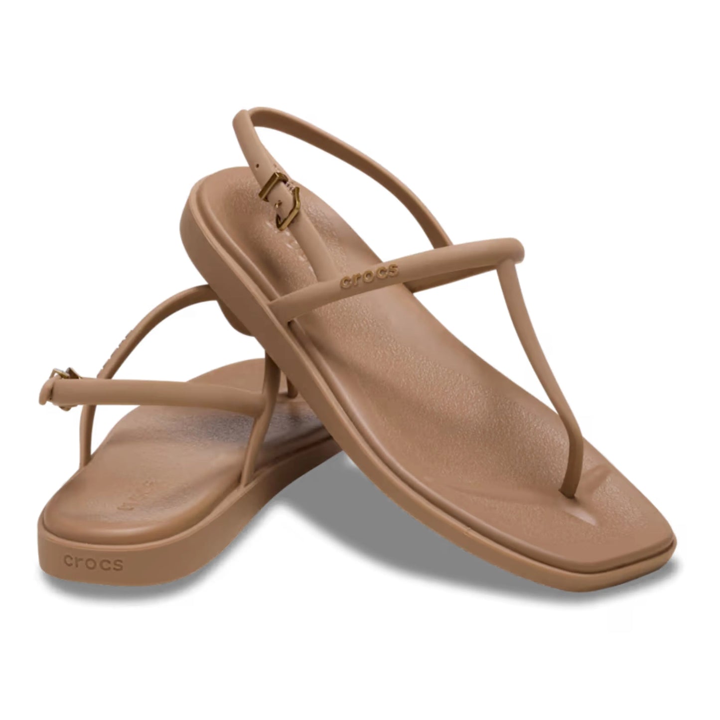crocs miami thong flip όψη 3/4 εξωτερική πλευρά (Ζευγάρι) σε χρώμα Milk Chocolate