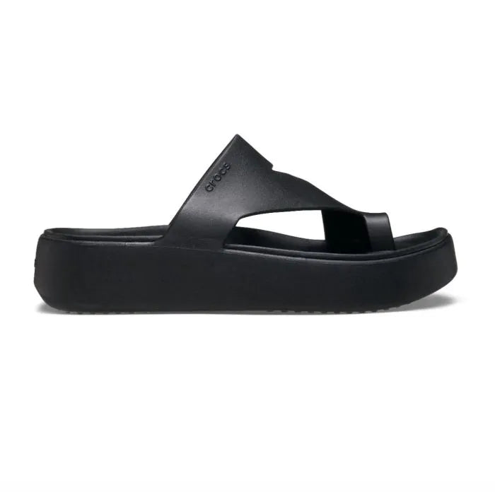 Crocs Getaway Platform Toe Loop Γυναικεία Ανατομική Πλατφόρμα Μαύρη 001