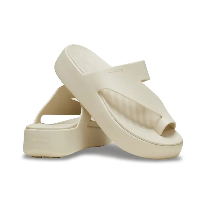 Crocs Getaway Platform Toe Loop Γυναικεία Ανατομική Πλατφόρμα Sandstone 0LH