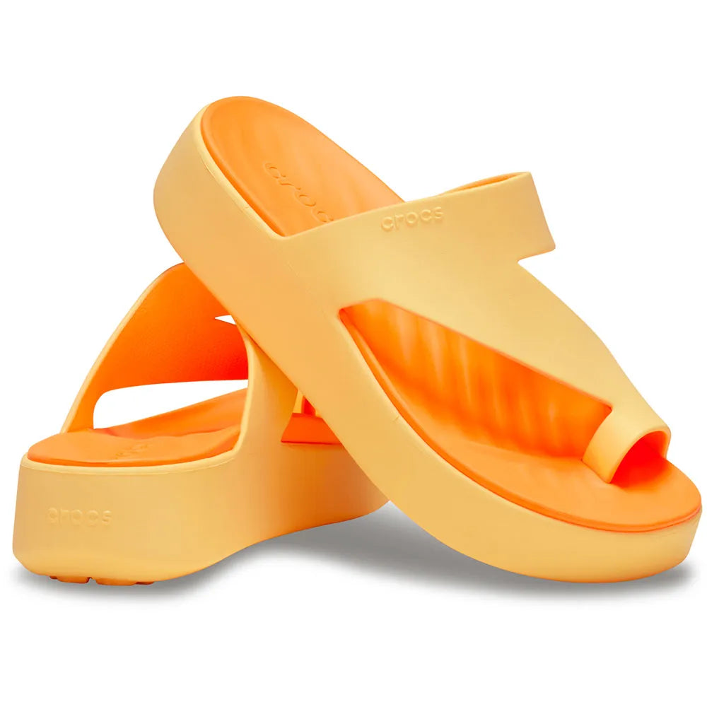 Crocs Getaway Platform Toe Loop Γυναικεία Ανατομική Πλατφόρμα Golden Hour 78Z