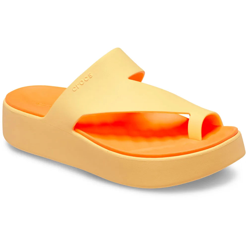 Crocs Getaway Platform Toe Loop Γυναικεία Ανατομική Πλατφόρμα Golden Hour 78Z