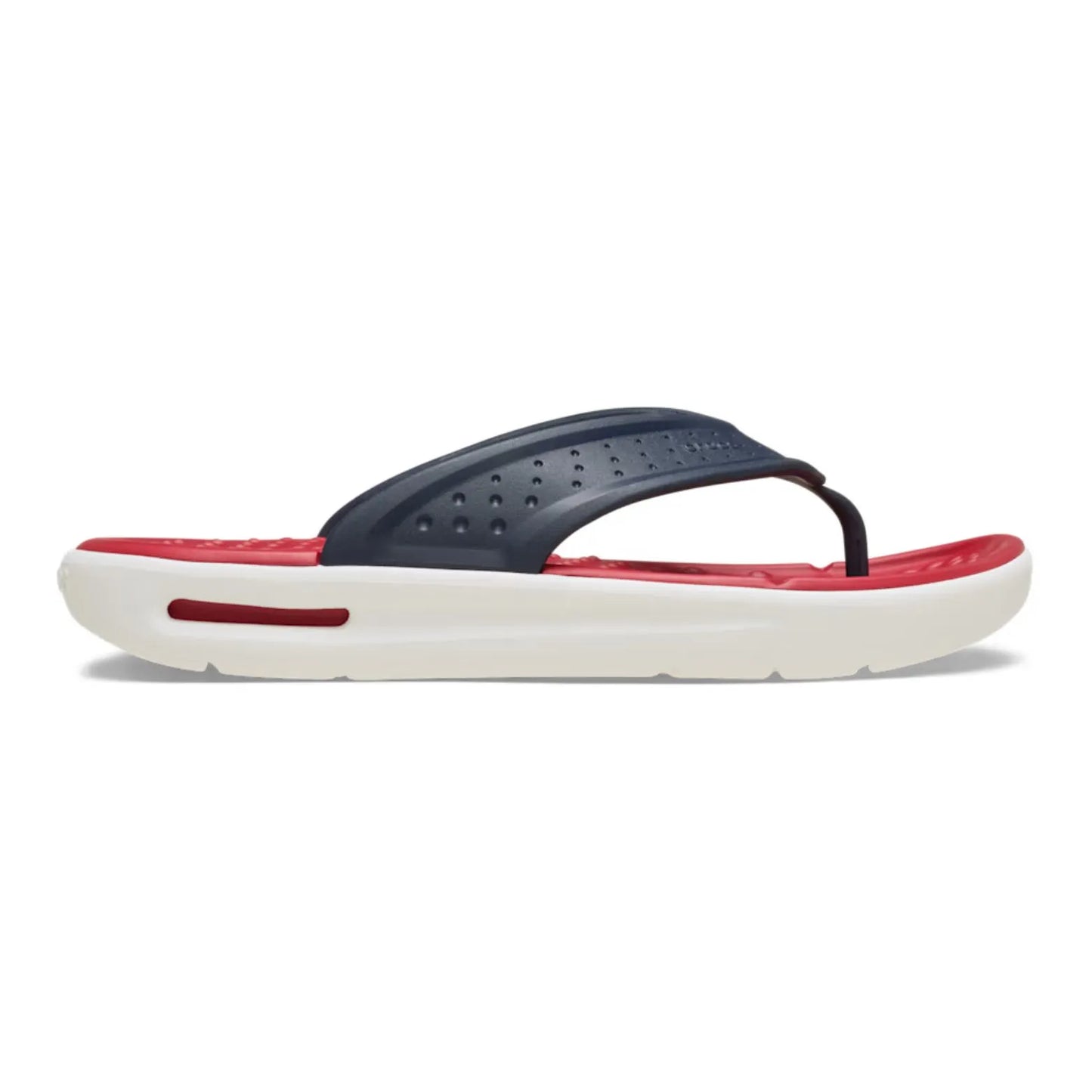 Ελαφριά σαγιονάρα Crocs InMotion Flip για καθημερινή χρήση σε μπλέ χρώμα Πλευρική όψη