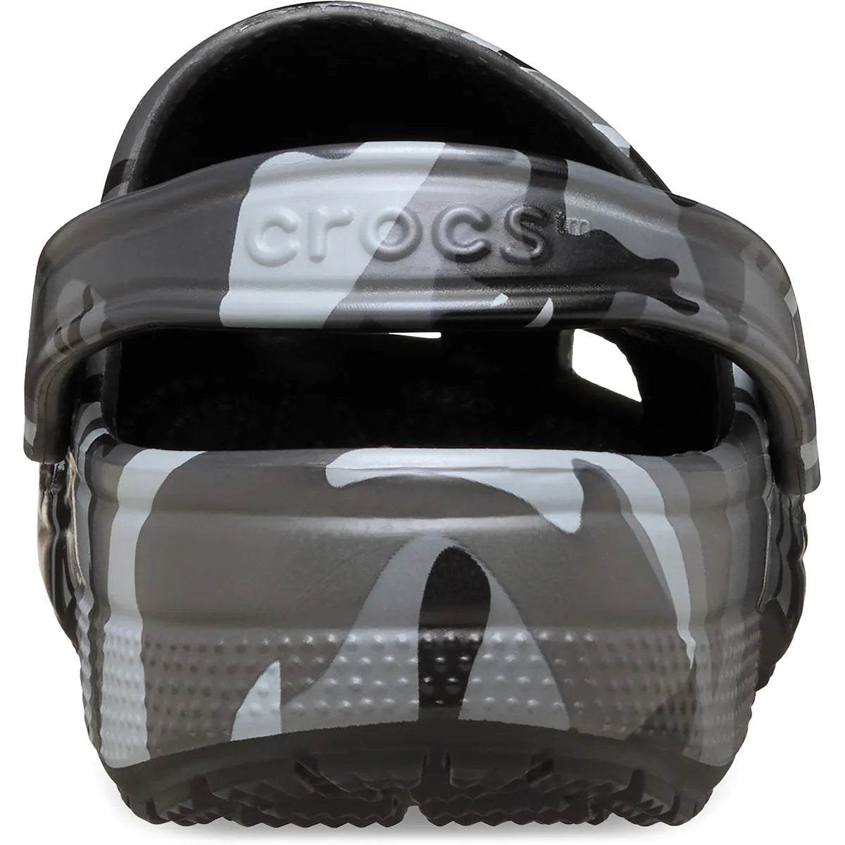 crocs classic graphic clog πίσω όψη ζευγάρι, μαύρο/γκρι