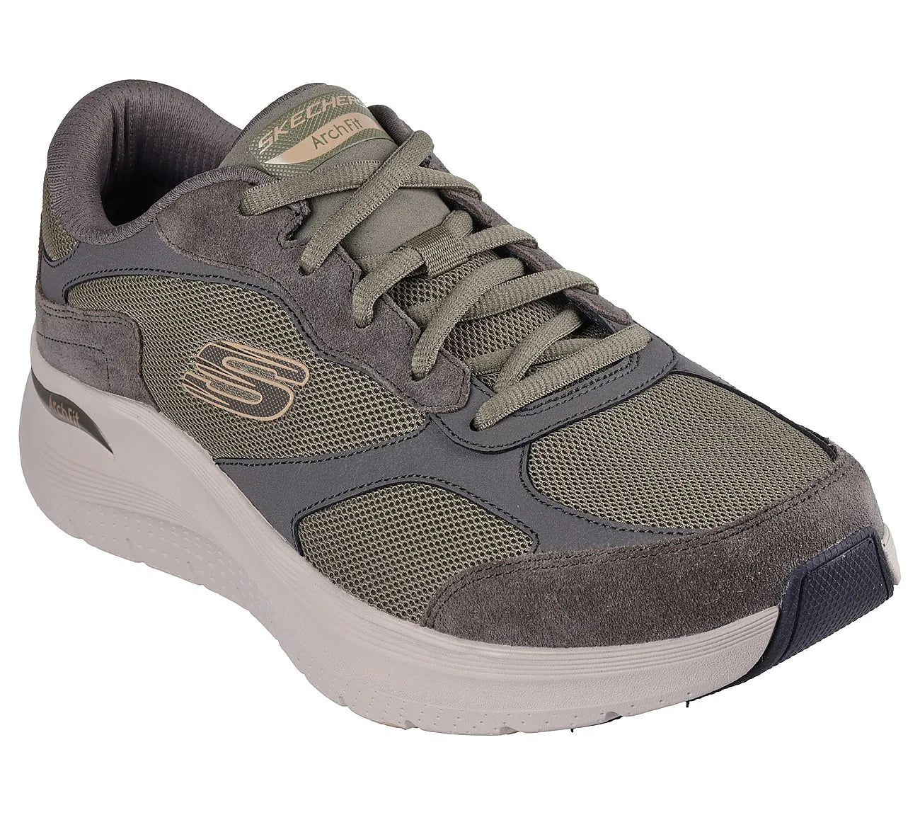 Skechers Arch Fit 2.0 The Keep olive sneakers, μπροστά λοξή όψη