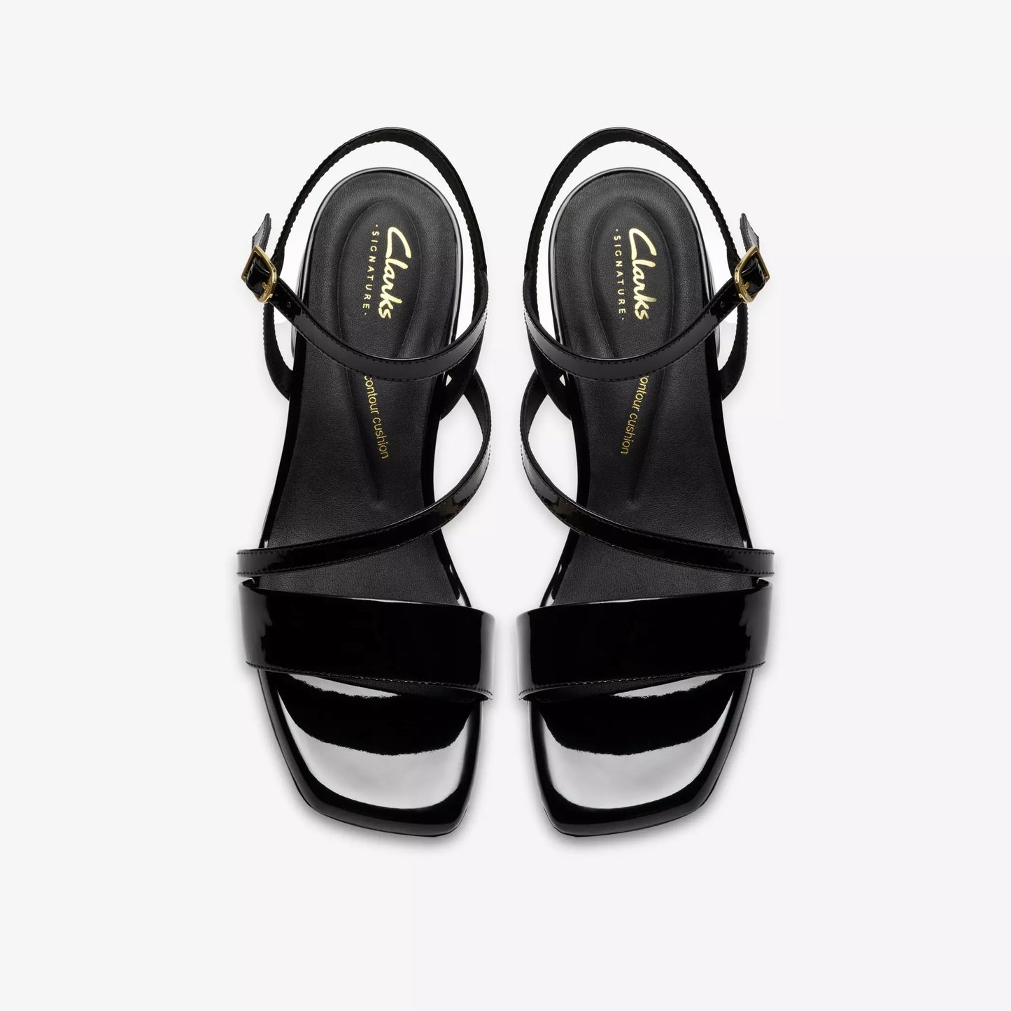 clarks serina35 strap πάνω όψη ζευγάρι, μαύρο χρώμα
