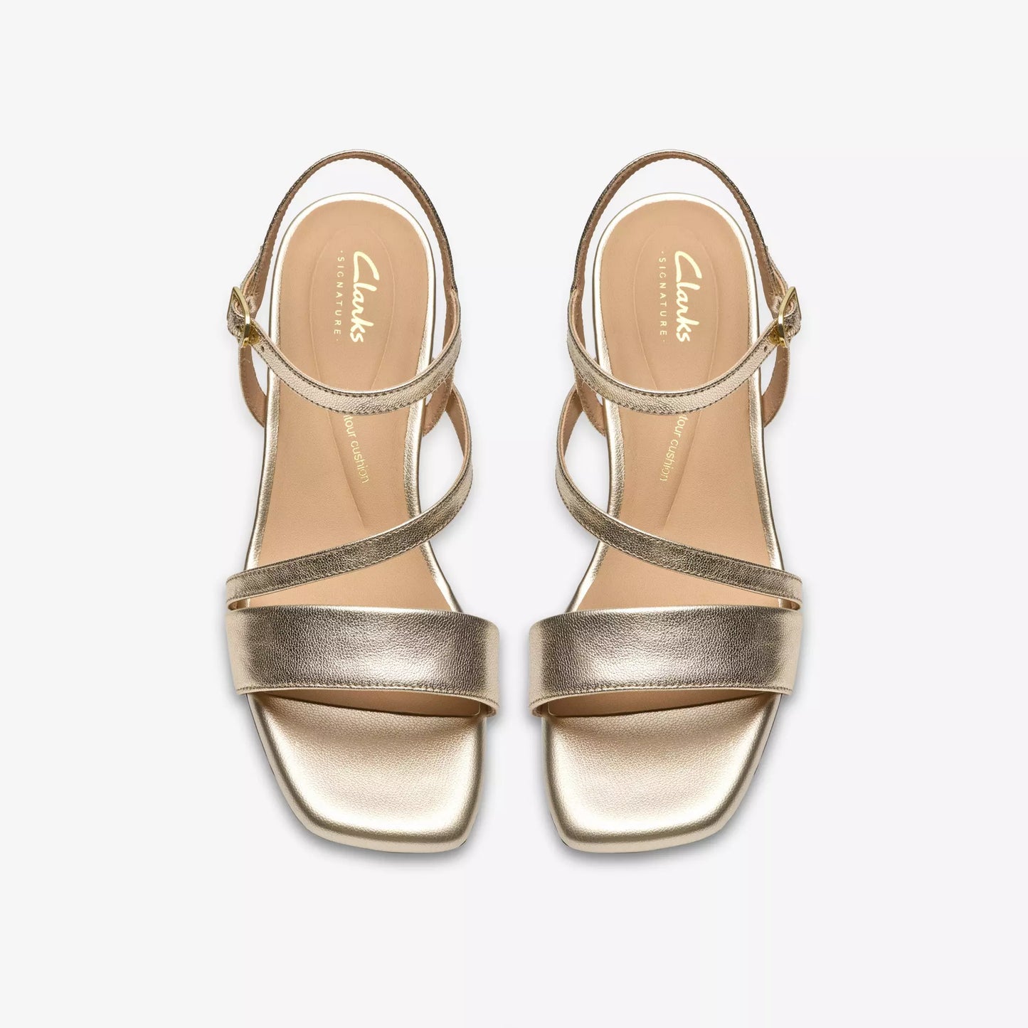 clarks serina35 strap πάνω όψη ζευγάρι, χρυσό χρώμα
