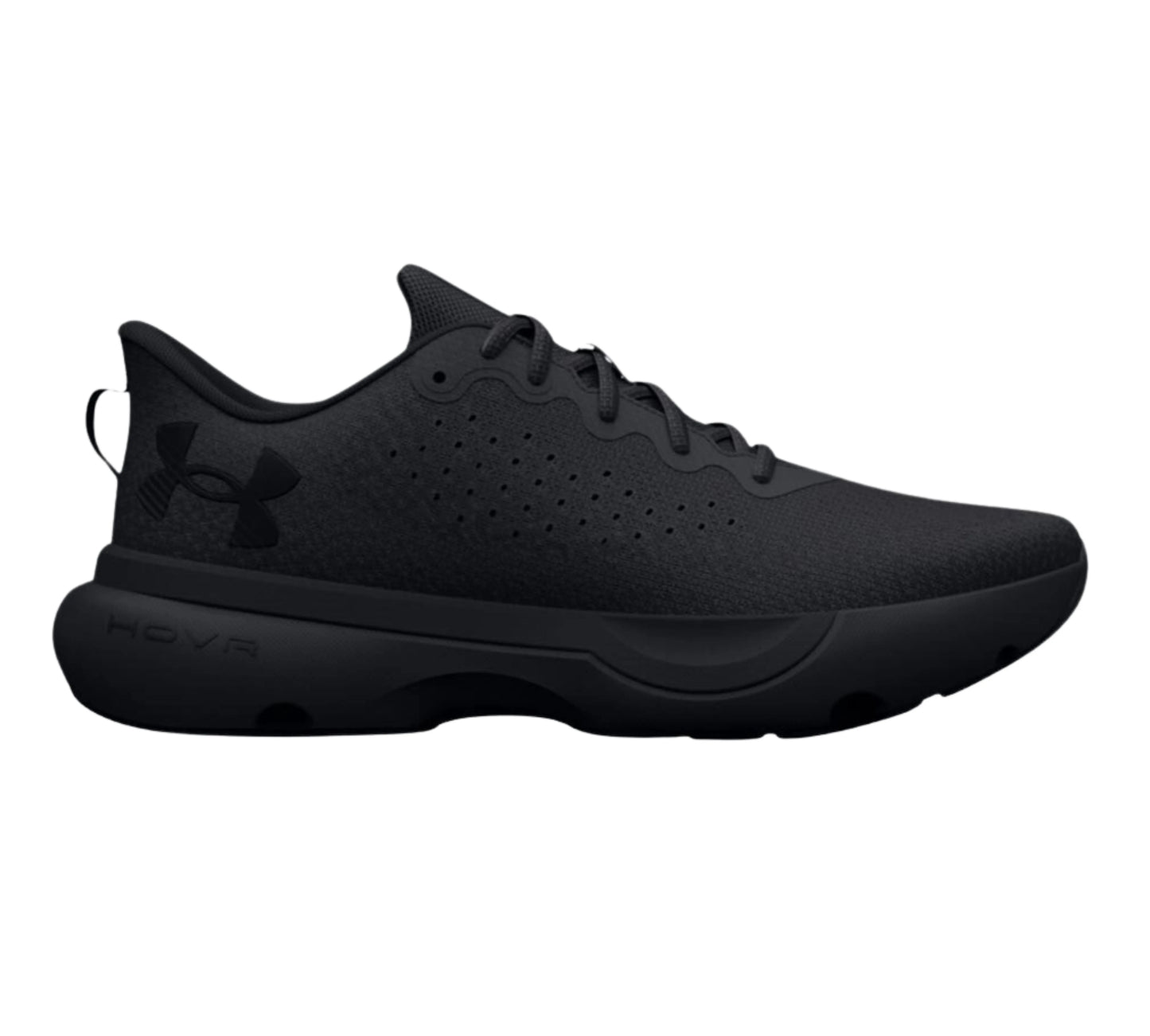 Under Armour Infinite Μαύρο – Πλευρική όψη ανδρικού running παπουτσιού με ενισχυμένη ενδιάμεση σόλα