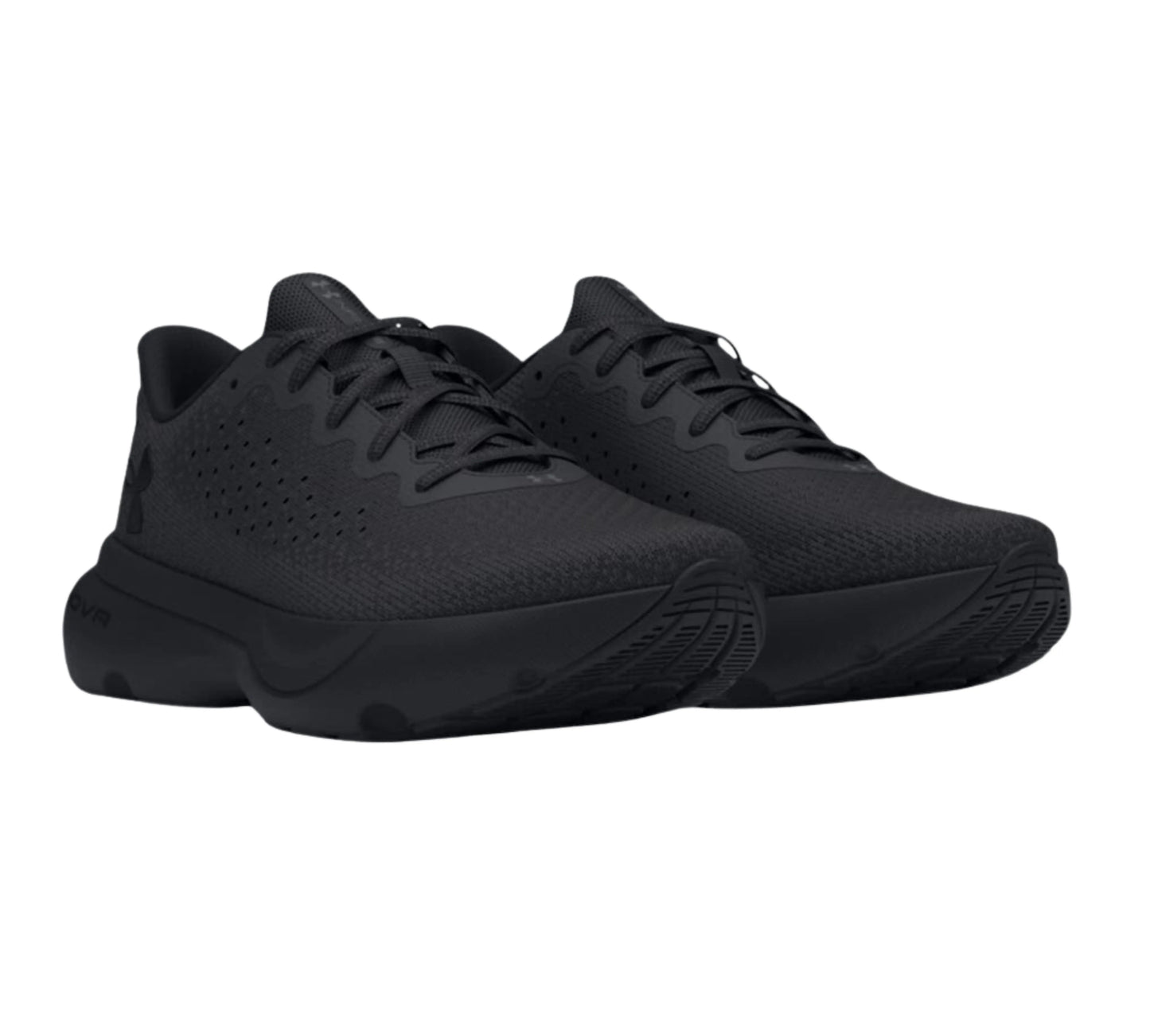 Under Armour Infinite Μαύρο – Τρισδιάστατη λήψη που δείχνει το running design και την τεχνολογία απορρόφησης κραδασμών