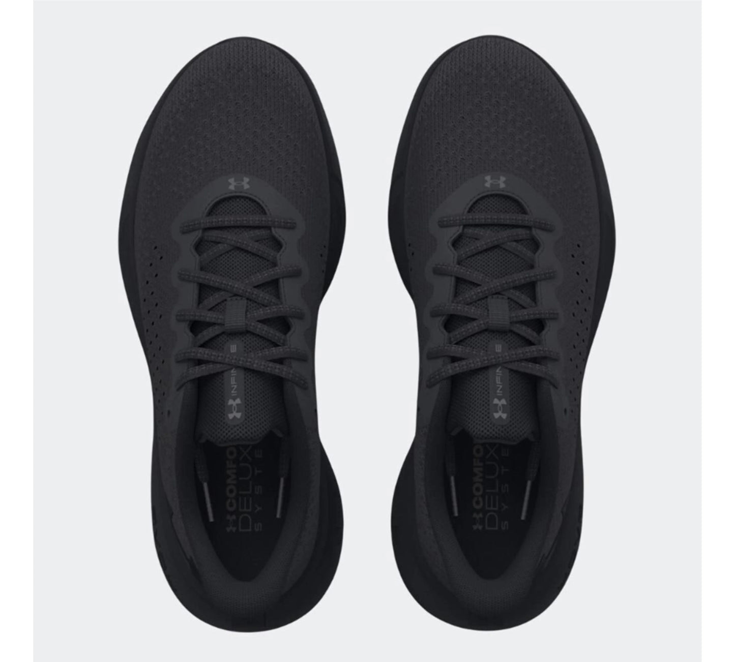 Under Armour Infinite Μαύρο – Άνω όψη με εσωτερική επένδυση και εργονομική γλώσσα για άνετη εφαρμογή