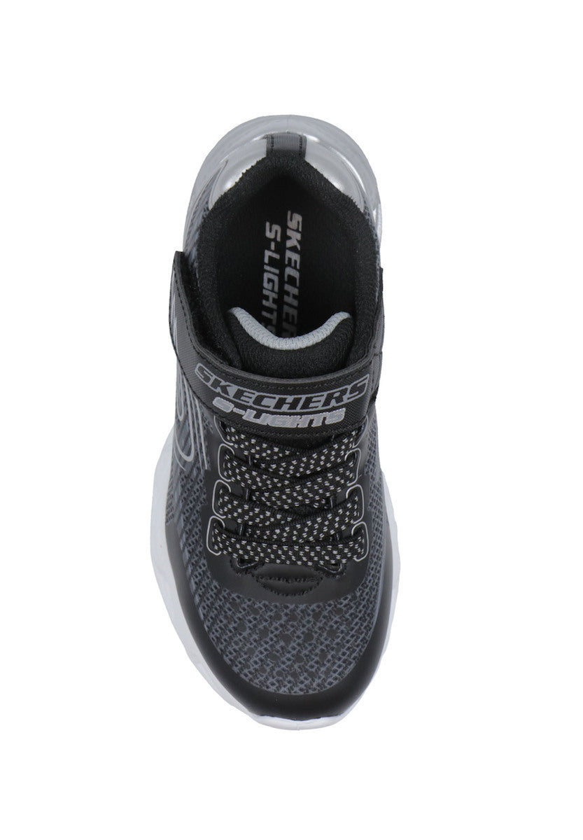 Skechers Lights Vortex 2.0 Quandroid Μαύρο-Ασημί Παιδικό Αθλητικό Με Φωτάκια