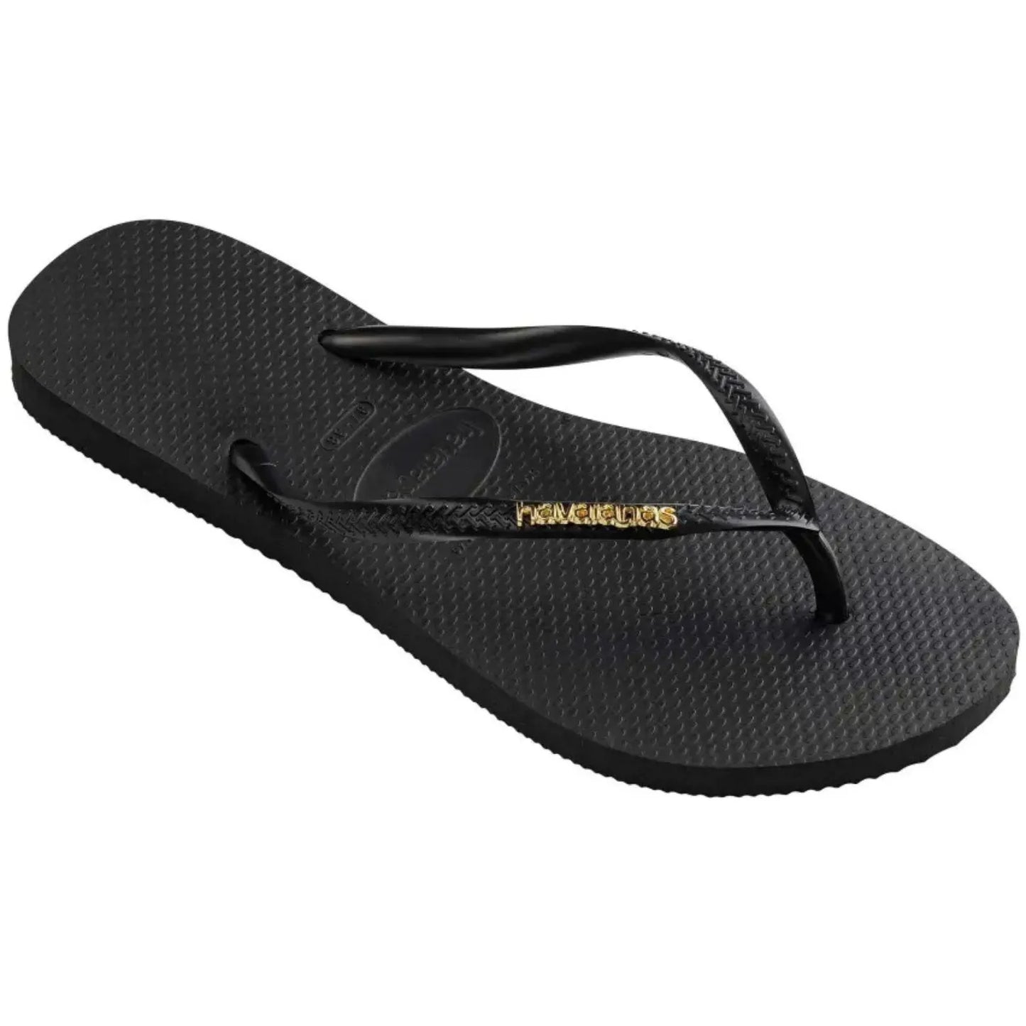Hawaianas Slim Logo Metallic Γυναικεία Σαγιονάρα 4110875-1924 Black/Golden