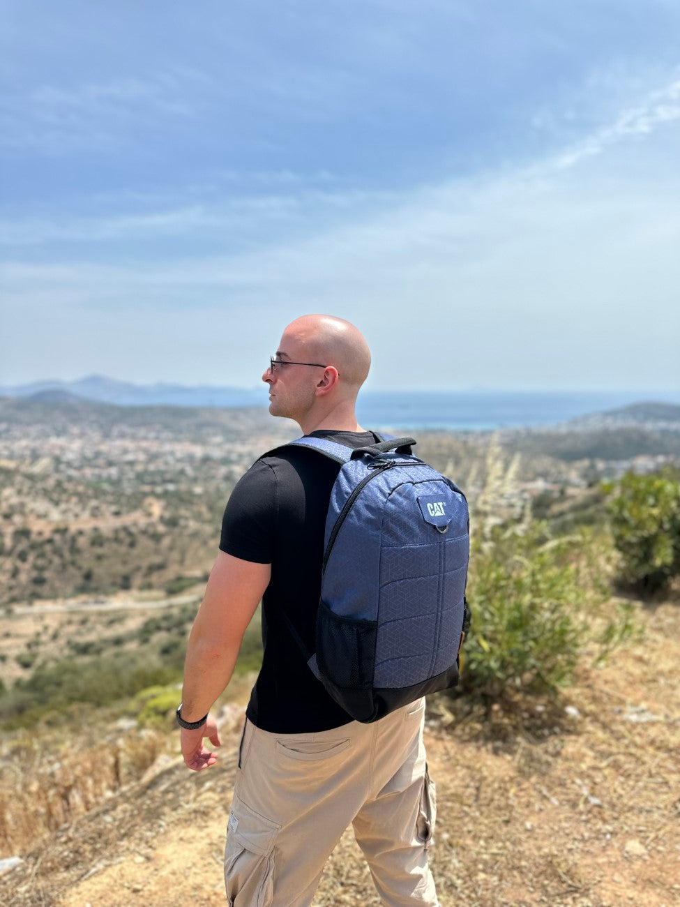 Caterpillar Benji Μπλέ Υφασμάτινο Σακίδιο Πλάτης Unisex_84056_504