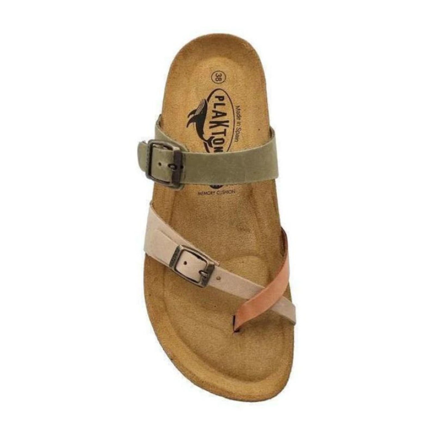 Plakton Bombay Γυναικείο Ανατομικό Σανδάλι Aragosta Nocciola