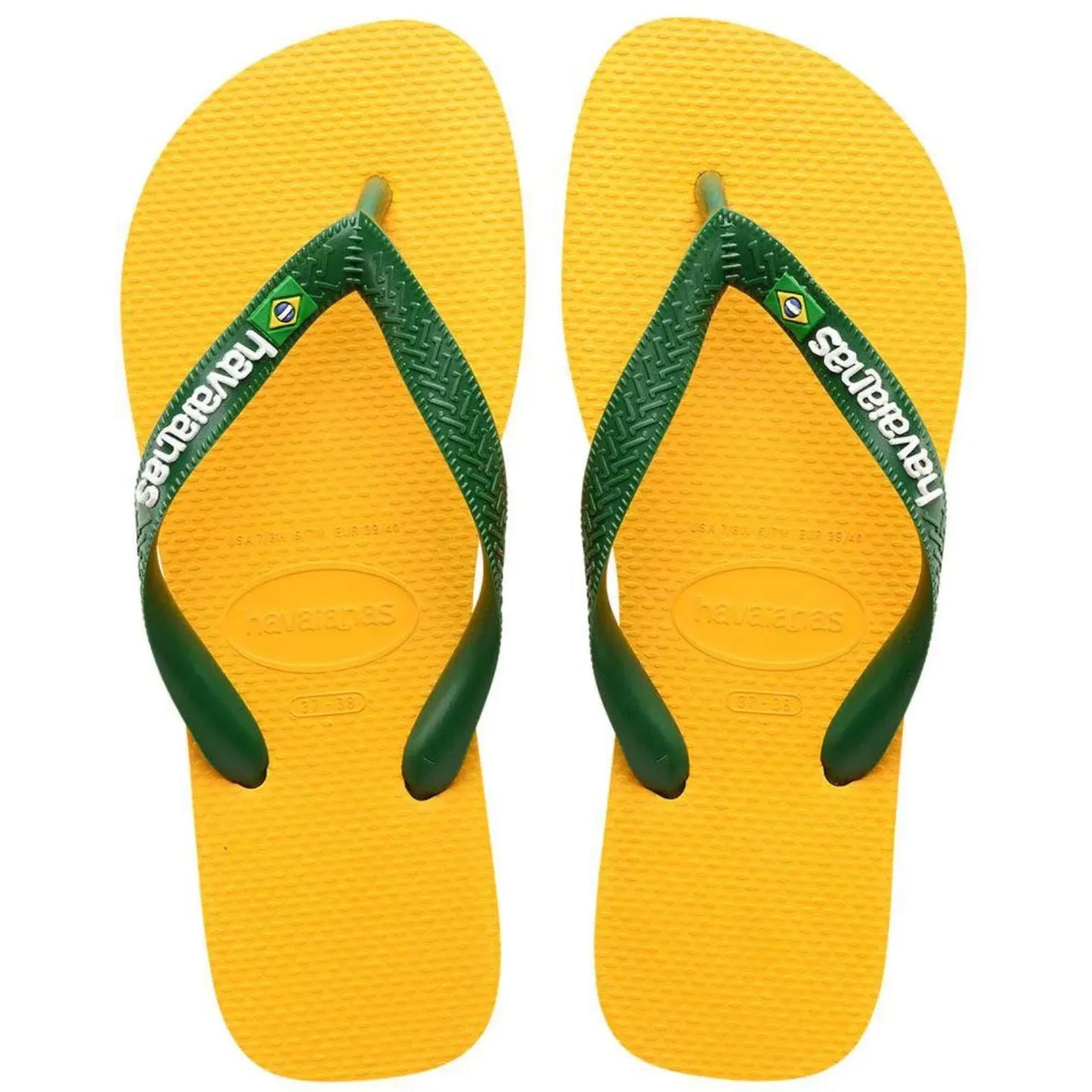 Havaianas Brasil Logo – ανδρική σαγιονάρα σε κίτρινο χρώμα με λογότυπο Βραζιλίας, Μπροστινή όψη