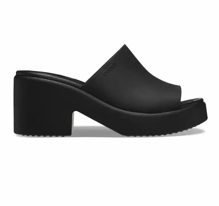Crocs Brooklyn Slide Heel – γυναικείο υπόδημα με τακούνι σε μαύρο χρώμα, πλευρική όψη