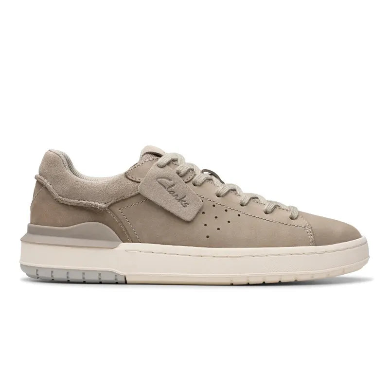 Clarks Courtlite2 Run Ανδρικά Δερμάτινα Sneakers σε Γκρι χρώμα, πλαϊνή λήψη!