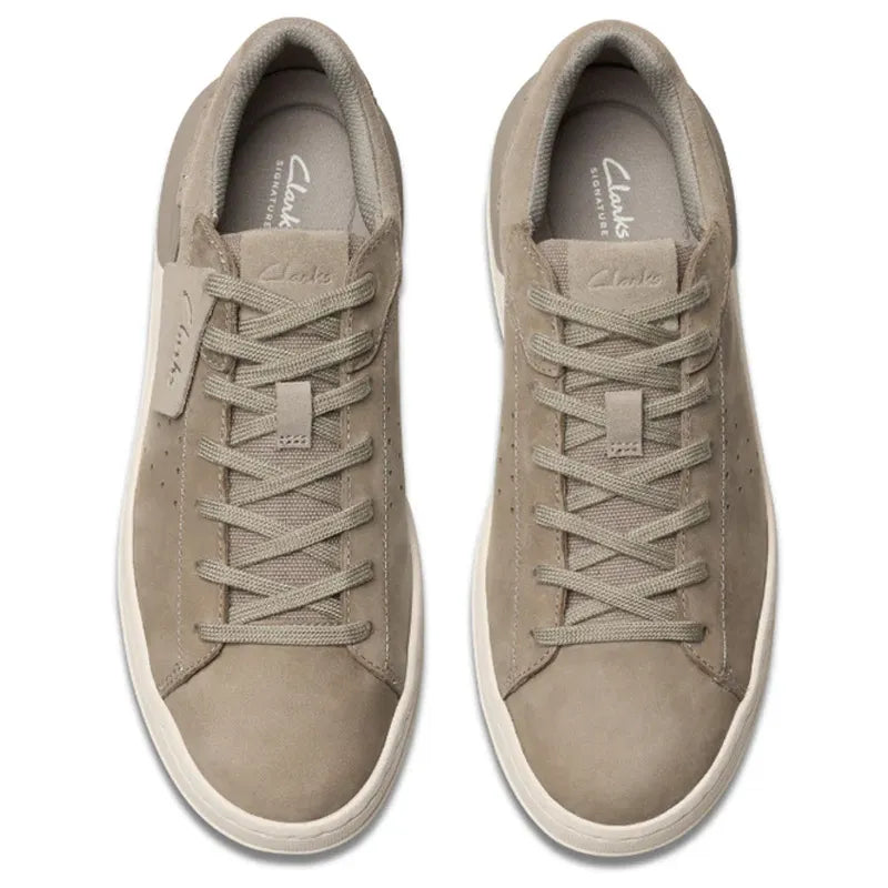 Clarks Courtlite2 Run Ανδρικά Δερμάτινα Sneakers σε Γκρι χρώμα, λήψη από πάνω