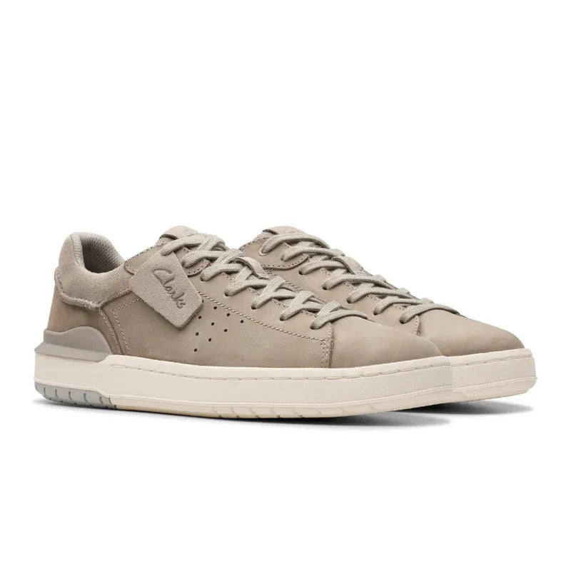 Clarks Courtlite2 Run Ανδρικά Δερμάτινα Sneakers σε Γκρι χρώμα, Μπροστά - Πλαϊνή λήψη!