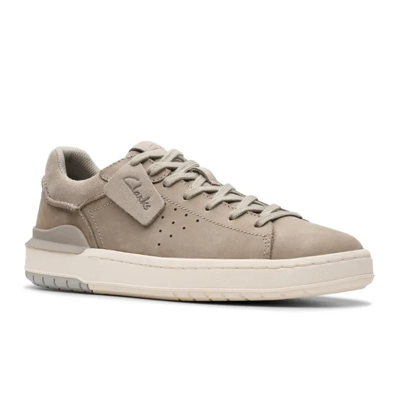 Clarks Courtlite2 Run Ανδρικά Δερμάτινα Sneakers σε Γκρι χρώμα, πλαϊνή-μπροστά λήψη