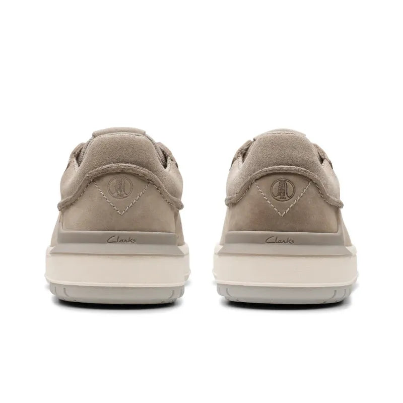 Clarks Courtlite2 Run Ανδρικά Δερμάτινα Sneakers σε Γκρι χρώμα, Πίσω όψη