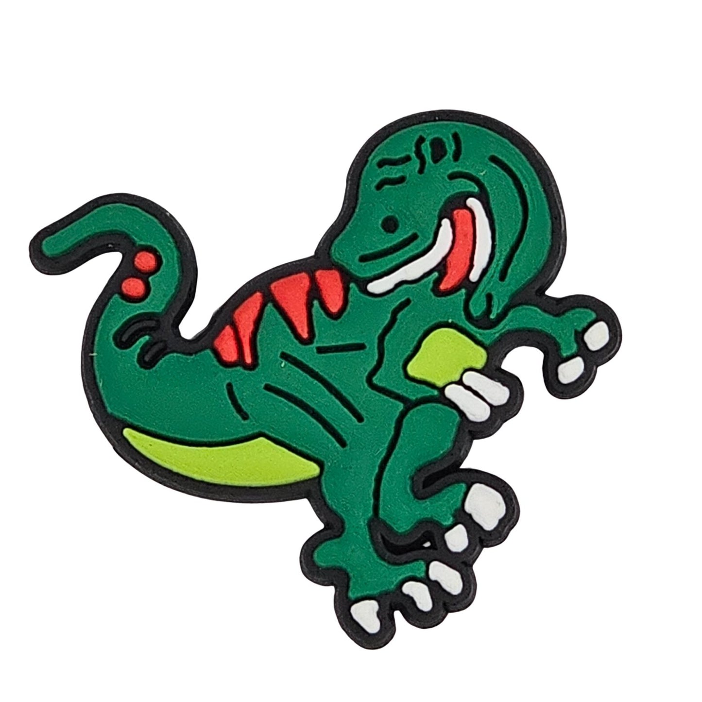Διακοσμητικό Αξεσουάρ για Crocs με σχέδιο Dinosaur σε πράσινο χρώμα, άνω όψη