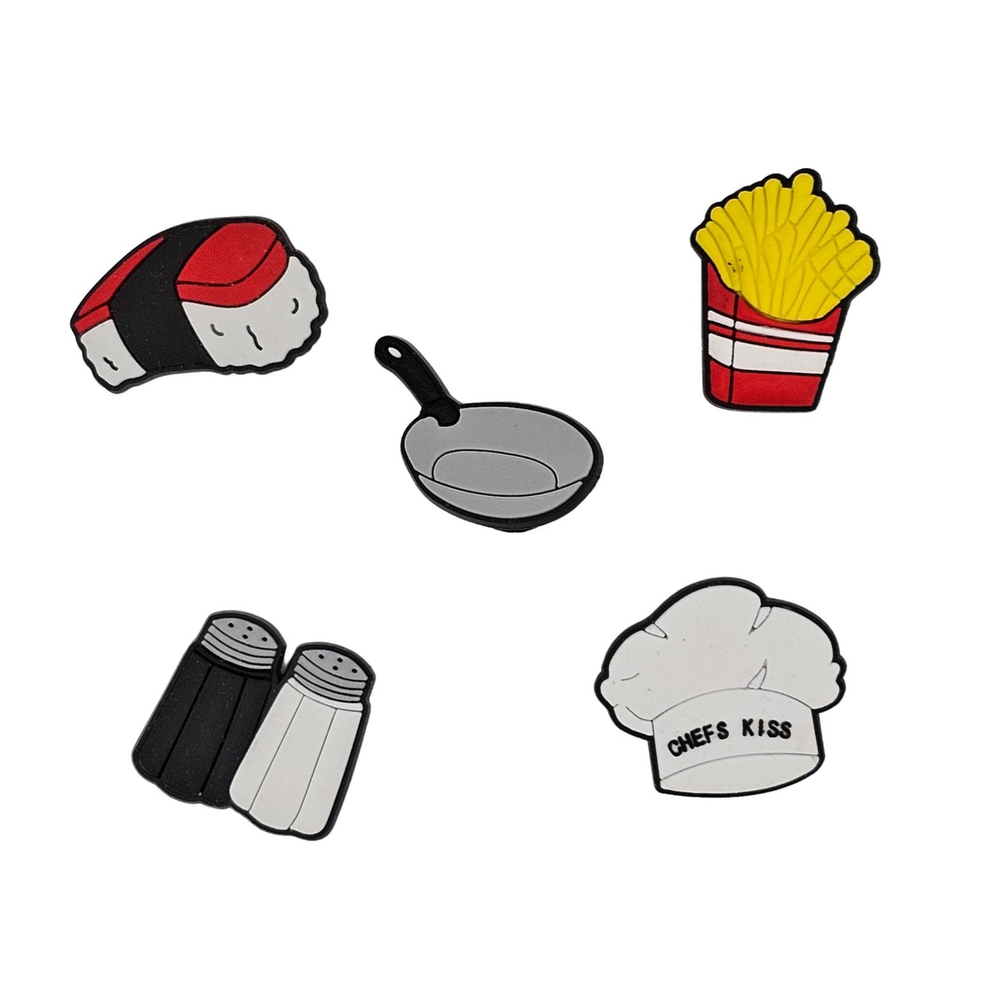 Διακοσμητικά Jibbitz™ Crocs 5 Pack με θέμα Chef, ιδανικά για εξατομίκευση παπουτσιών, άνω όψη
