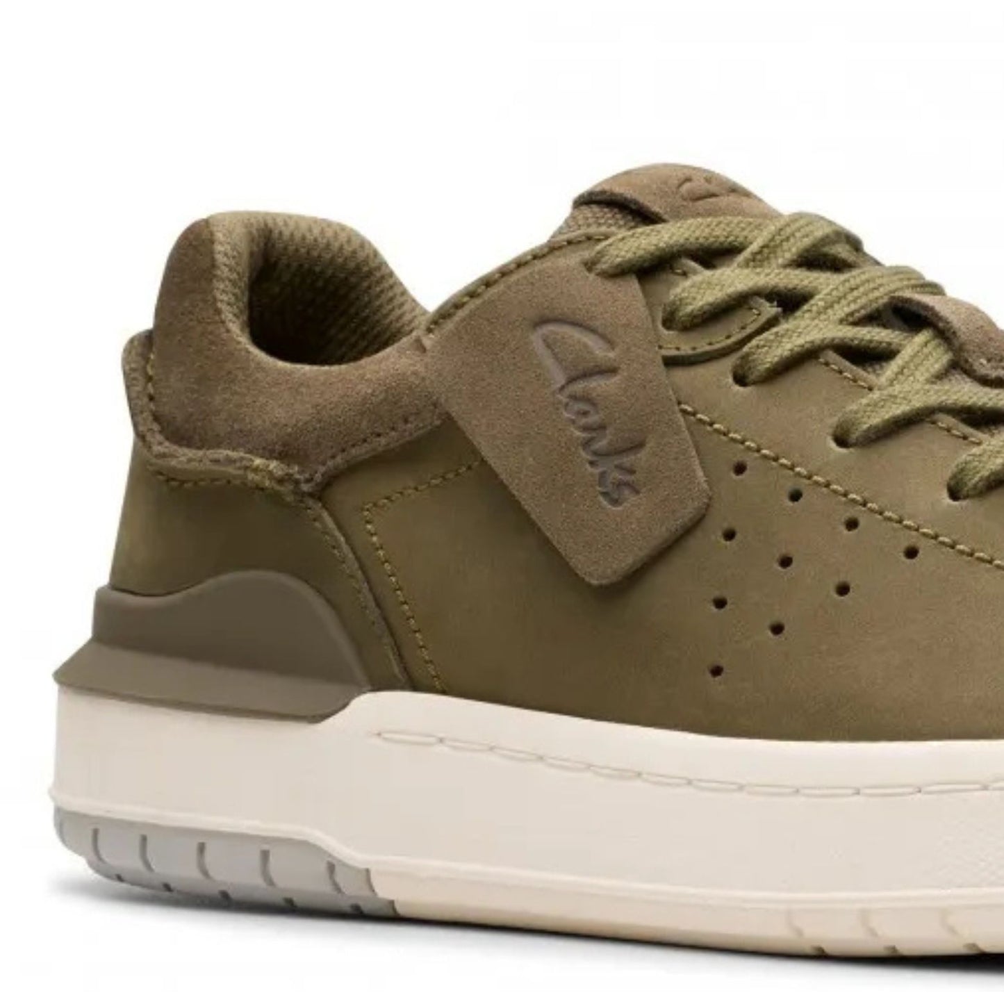 Clarks Courtlite2 Run Ανδρικά Δερμάτινα Sneakers Λαδί