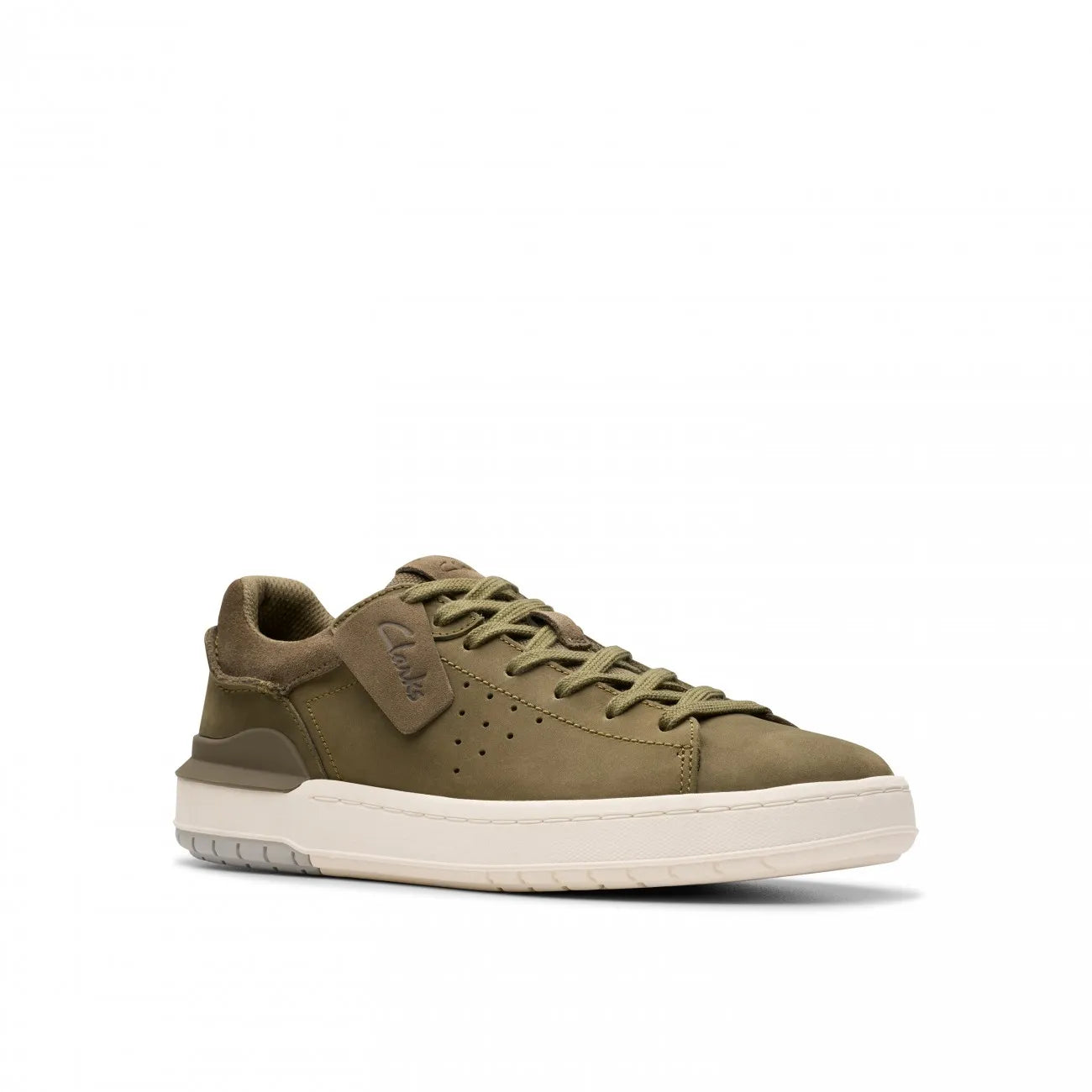 Clarks Courtlite2 Run Ανδρικά Δερμάτινα Sneakers Λαδί