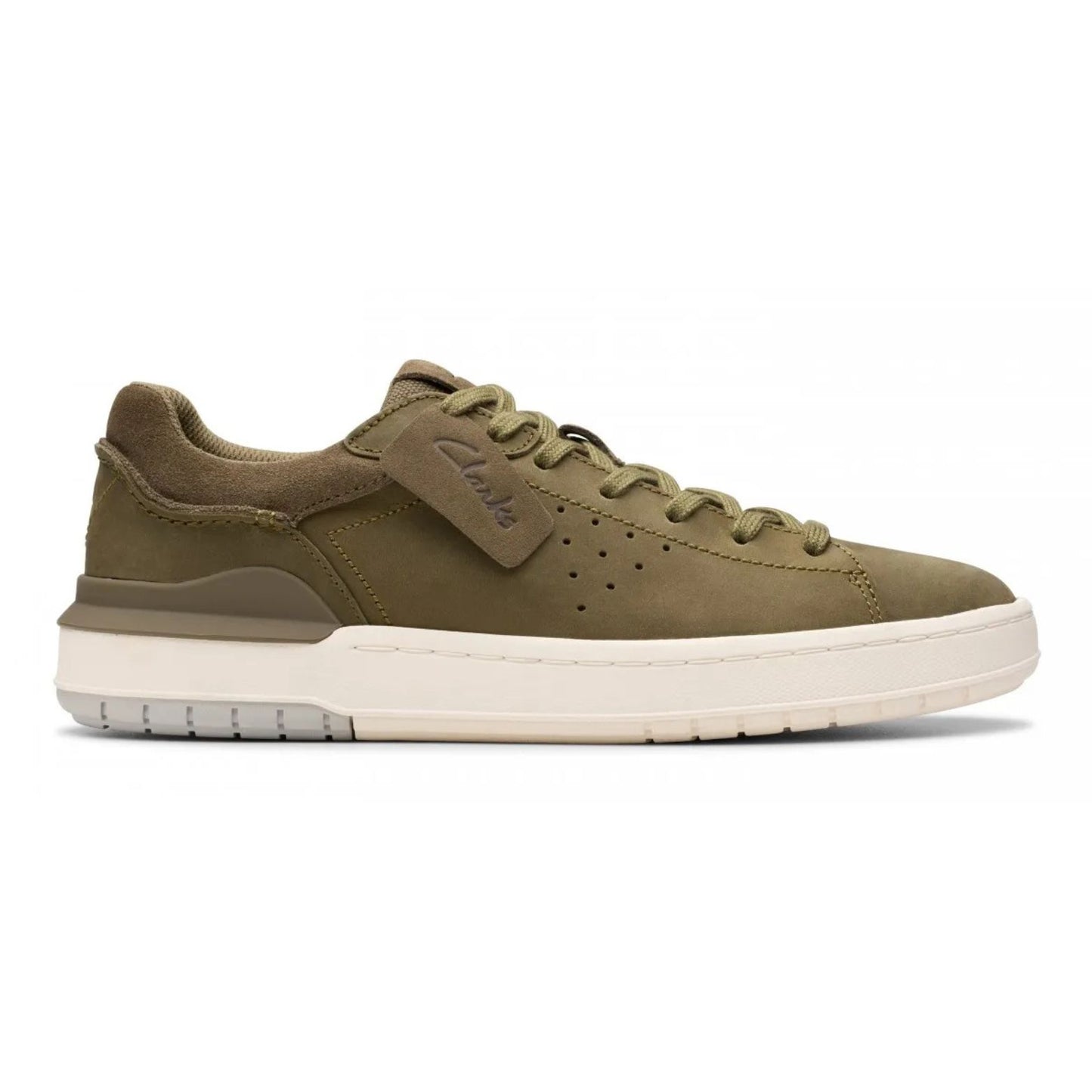 Clarks Courtlite2 Run Ανδρικά Δερμάτινα Sneakers Λαδί