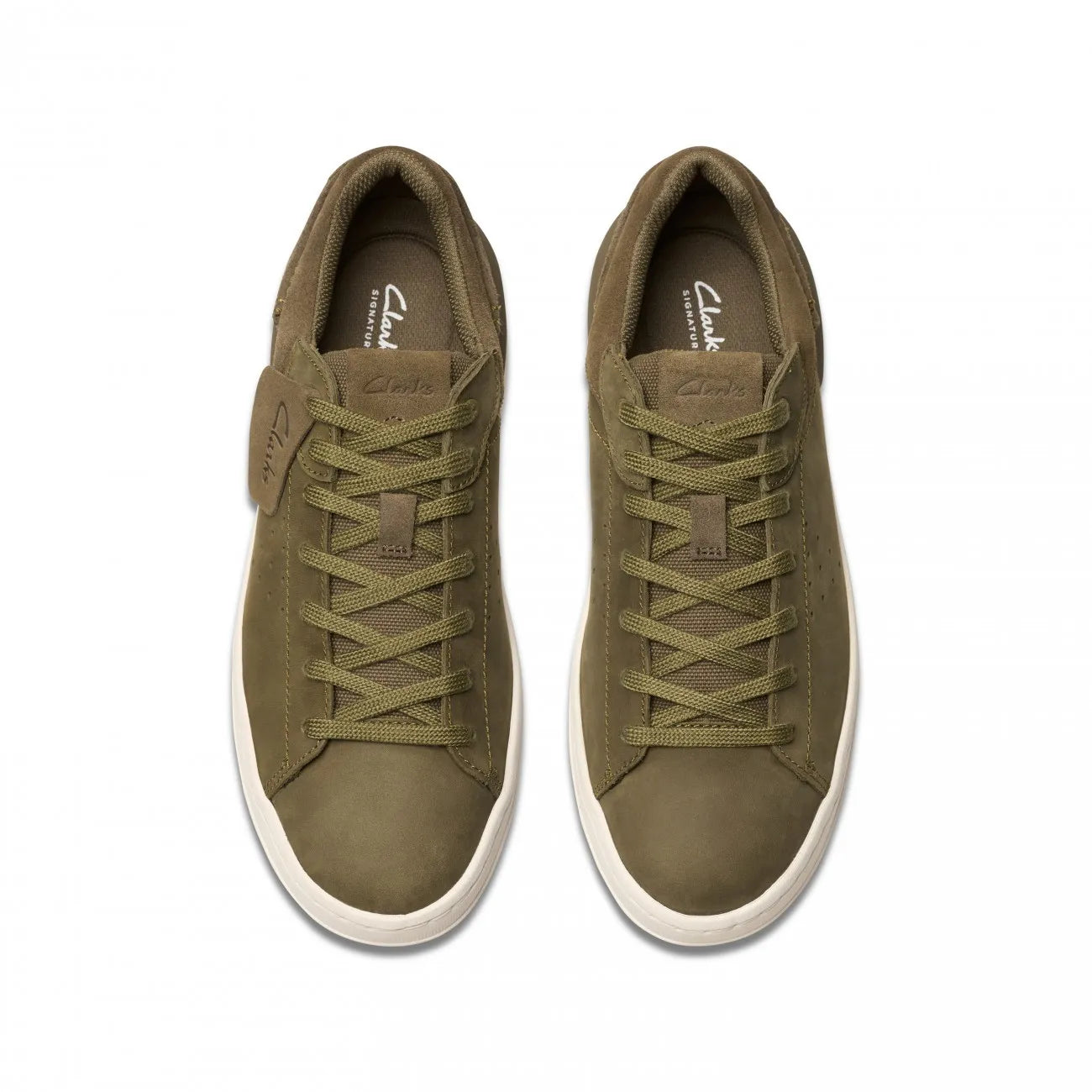 Clarks Courtlite2 Run Ανδρικά Δερμάτινα Sneakers Λαδί