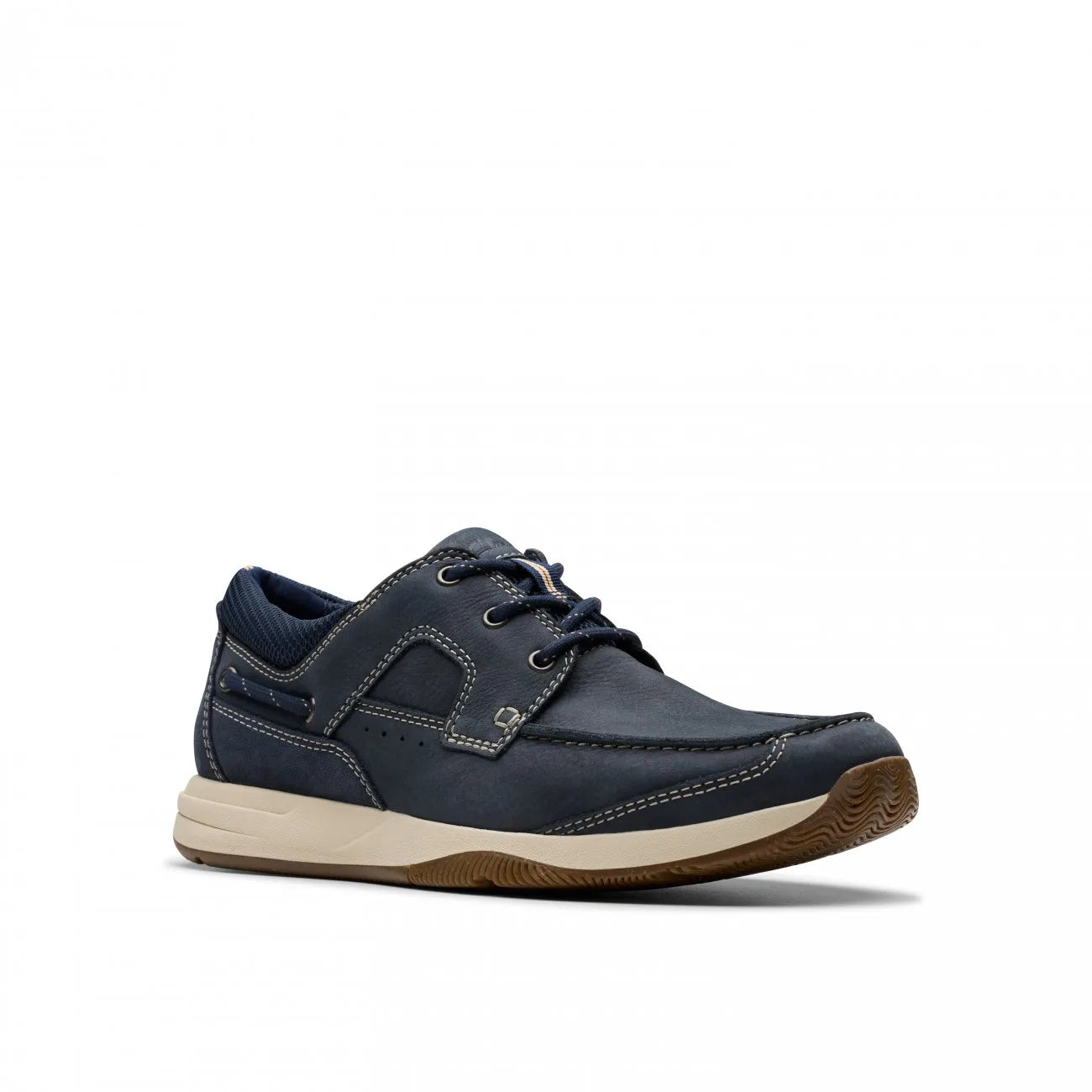 Clarks Sailview Lace Ανδρικό Δερμάτινο Μοκασίνι Μπλε