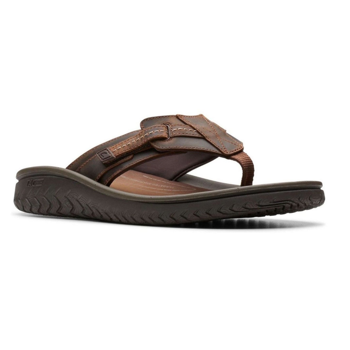 Clarks Wesley Sun - Ανδρική Ανατομική Δερμάτινη Σαγιονάρα Καφέ