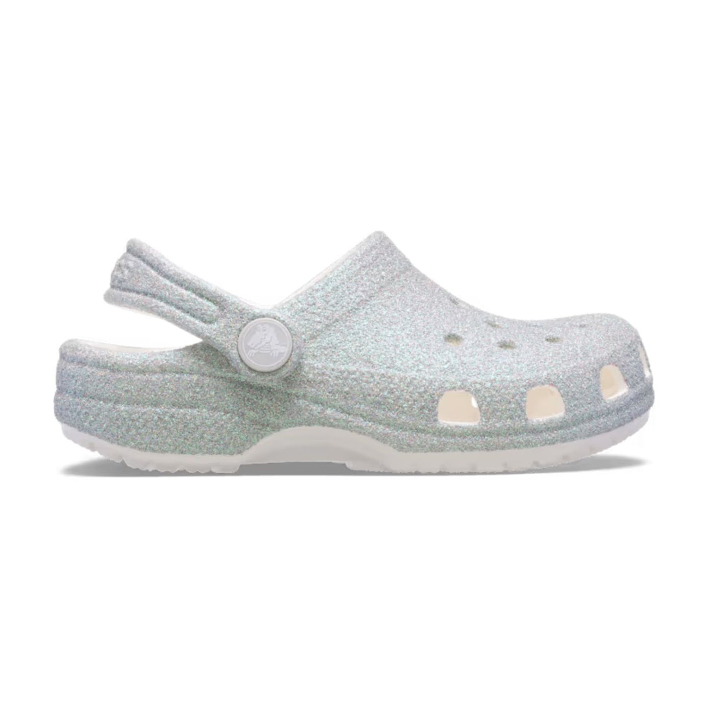 Crocs Classic Iridescent Glitter CgK Ανατομικό Παιδικό Σαμπό Λευκό 100