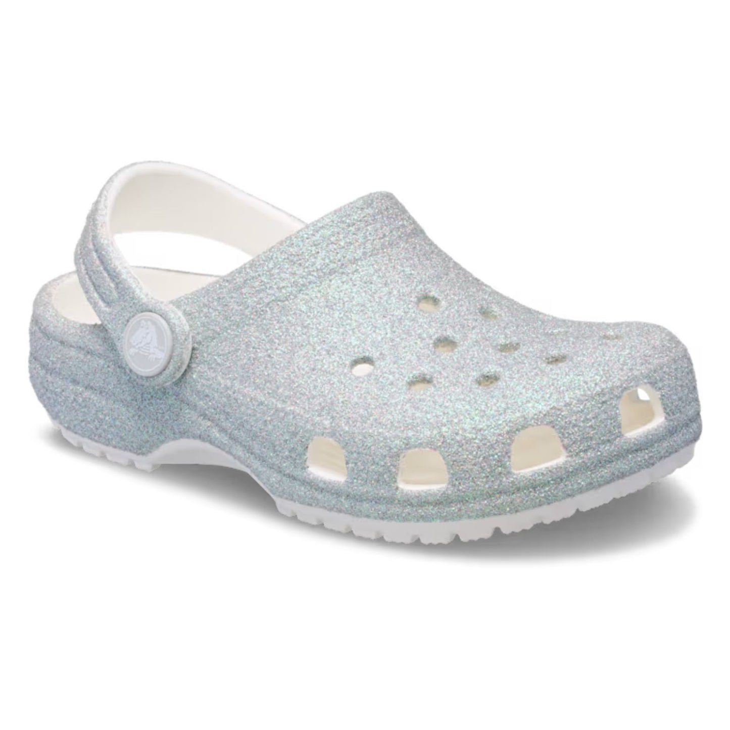 Crocs Classic Iridescent Glitter CgK Ανατομικό Παιδικό Σαμπό Λευκό 100