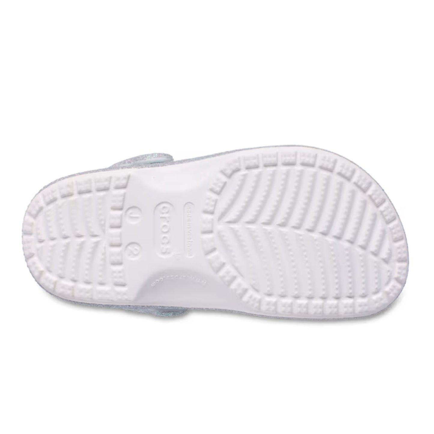 Crocs Classic Iridescent Glitter CgK Ανατομικό Παιδικό Σαμπό Λευκό 100