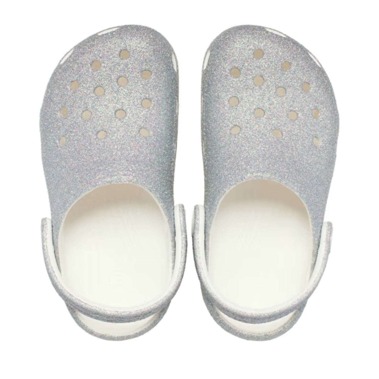 Crocs Classic Iridescent Glitter CgK Ανατομικό Παιδικό Σαμπό Λευκό 100
