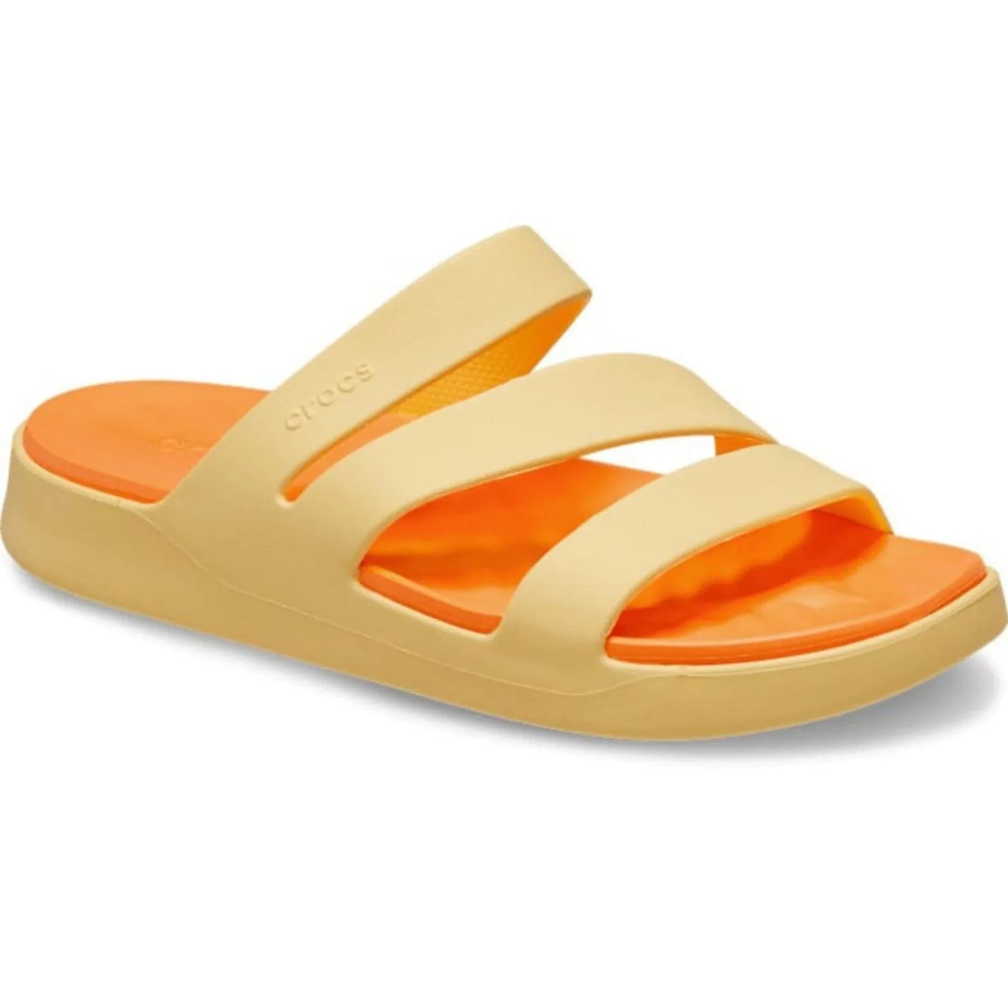 Crocs Getaway Strappy Γυναικεία Ανατομική Παντόφλα Golden Hour 78Z
