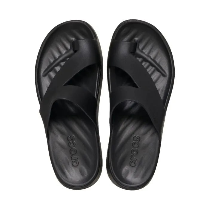 Crocs Getaway Platform Toe Loop Γυναικεία Ανατομική Πλατφόρμα Μαύρη 001